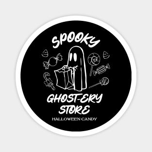 Funny Spooky Ghost Grocery Store Spooky Mom Girl For Halloween Candy Magnet